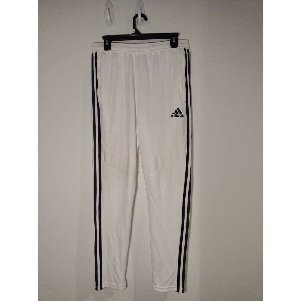 Adidas White Tiro Pants TWO WHITE STRIPES AND ONE SILVER